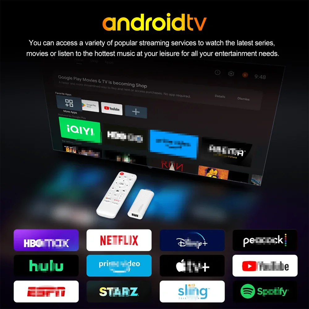 H96 Max H313 Android TV Stick Allwinner Quad Core 4K Wifi6 BT Voice Assistant Remote Control Game Media Player Smart TV Box