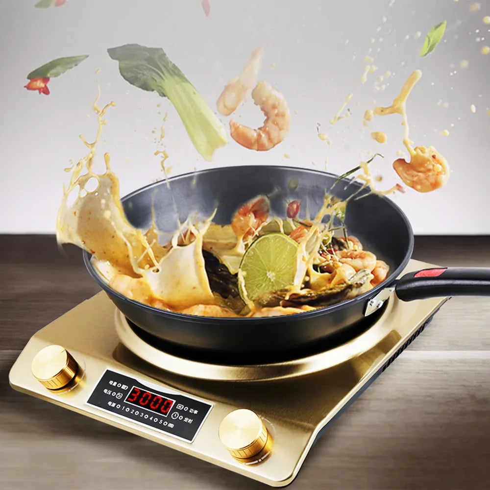 3000W Household Induction Cooker High-power Induction Cooking Stove Hot Pot Concave Cooking Machine