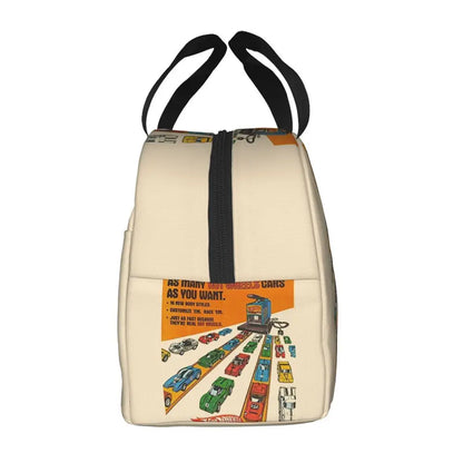 Custom Hot Wheels For Fans Thermal Insulated Lunch Bag Cartoon Sport Car Portable Lunch Container Travel Multifunction Food Box