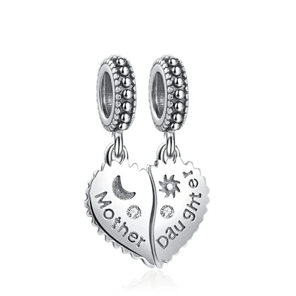 New 925 Silver Mother's Day Love Daughter Charms Beads Fit Original Bracelet DIY Jewelry For Women Gift