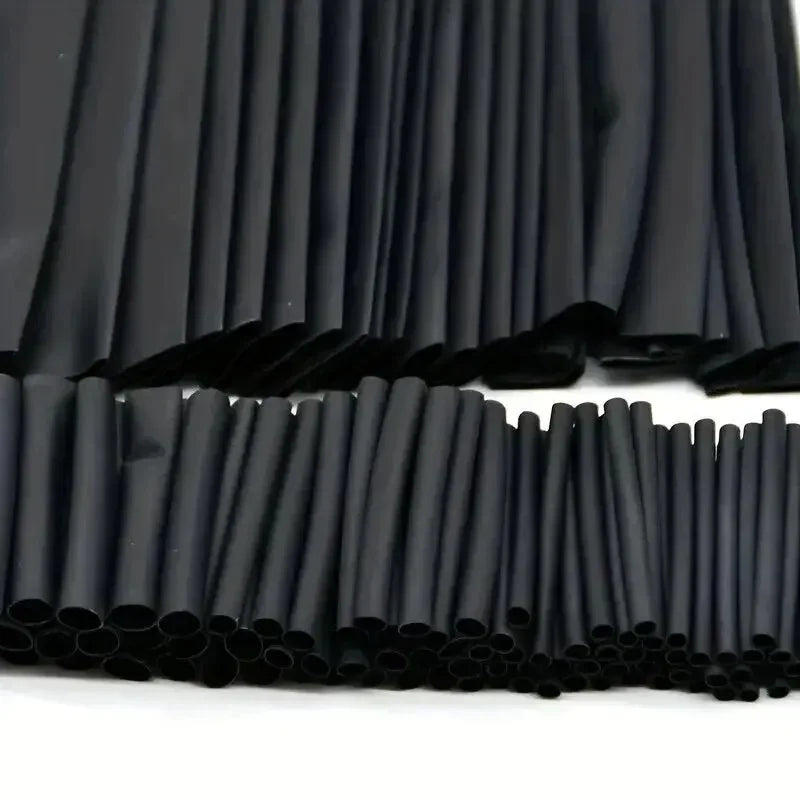 127PCS Heat-shrink Tubing Kit 2:1 black Thermoresistant Tube Electrical Connection Wire Cable Insulation Sleeving