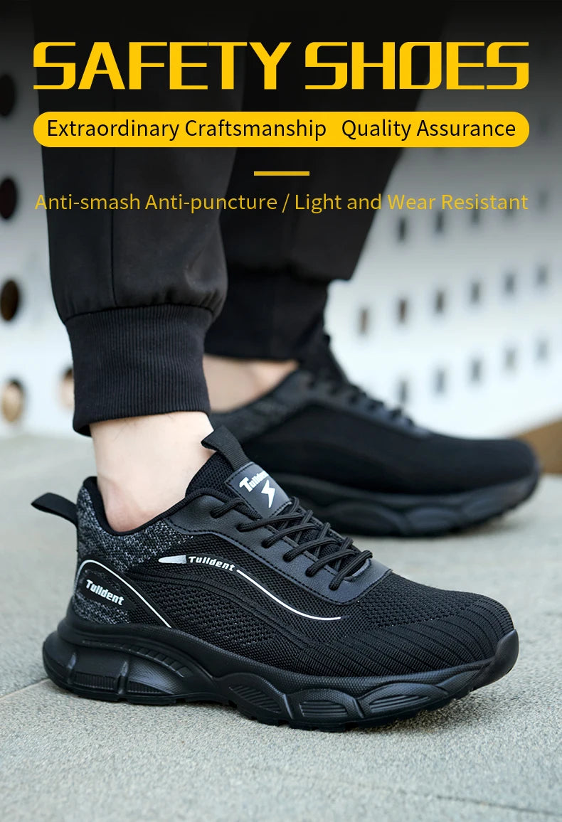 New men's safety shoes, anti smash and anti stab work shoes, men's indestructible safety boots, insulated shoes