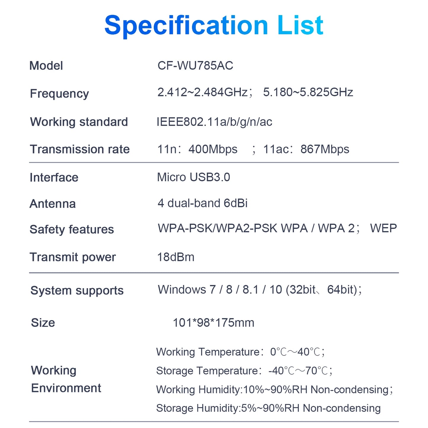 COMFAST 1300M Adaptador Wi Fi Banda Dupla Sem Fio 2.4G/ 5GHz 4 Antenna USB3.0 Wireless USB Placa Wifi Pra PC  Kali Linux Adapter