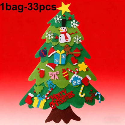 22/33/66pcs Felt Christmas Tree Set, Detachable Accessory, Suitable for Party Decoration and Christmas Decoration Accessories