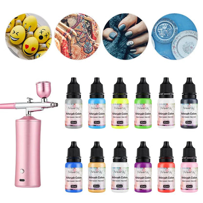 12pcs Nail Polish Paint Airbrush Nail Ink Use For Airbrush Spray Gun Color Painting Stencil Making Hollow Pattern Nail Art Tools