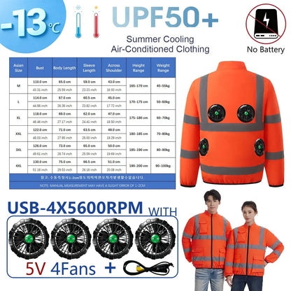 AKOOUS 6500 RPM 12V/5V USB 3-Fans Cooling Vest Air Conditioned Clothes Men Women Outdoor Work Fishing Body Cooling Jacket