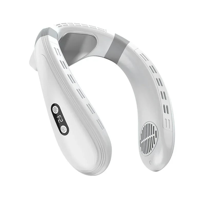 New Portable Neck Fan 5200mAh Neck Air Conditioner Rechargeable Semiconductor Cooling  Fan Outdoor Personal Fan Wearable Cooler