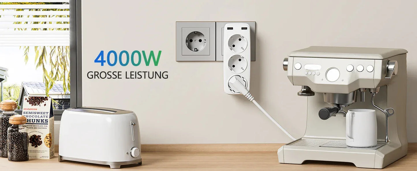 LENCENT USB Sockets dice Without Cable socket EU Socket Adapter Multiple socket EU Outlet Extender