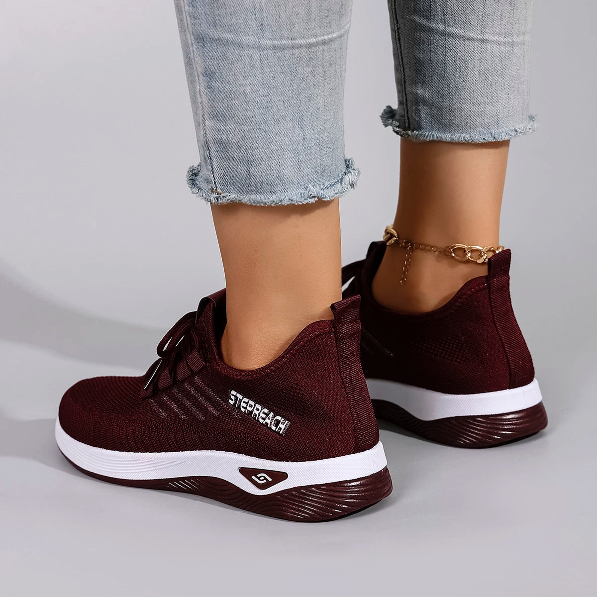 Spring and Autumn New Women's Casual Lace up Comfortable, Breathable, Lightweight and Wear-Resistant Sports Shoes