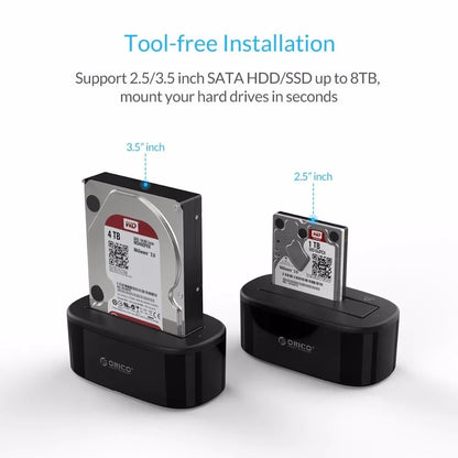 ORICO Hard Drive Docking Station USB 3.0 To SATA HDD Docking Station for 2.5/3.5 Inch SATA HDD Enclosure and SSD Hard Drive Dock