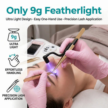 Heatless UV LED Tweezers Lash Lamp 2W Handheld UV Lash System Quick Drying Lamp for Eyelash Extension