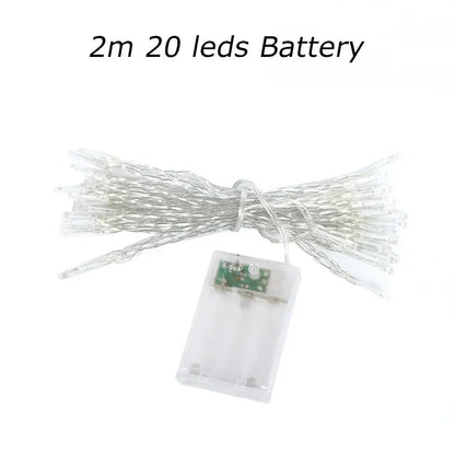 LED Garland String Lights 2m10m Christmas Tree Wedding Decoration Light Waterproof Fairy Lamp Indoor Outdoor Holida Lighting