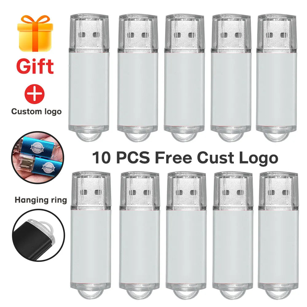 10PCS/lot Pen Drive 8GB 4GB 2GB 1GB USB Flash Drive 16GB Flash Disk 128MB 256MB 512MB Memory Flash Disk 2.0 Free Custom Logo