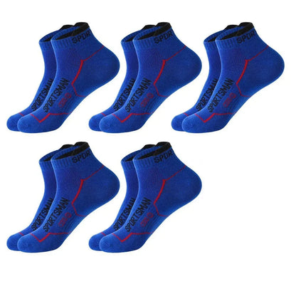 5 Pairs Men's Short Socks Sweat Absorbent and Odorous Basketball Running Sports Socks Breathable Mesh Men's Socks