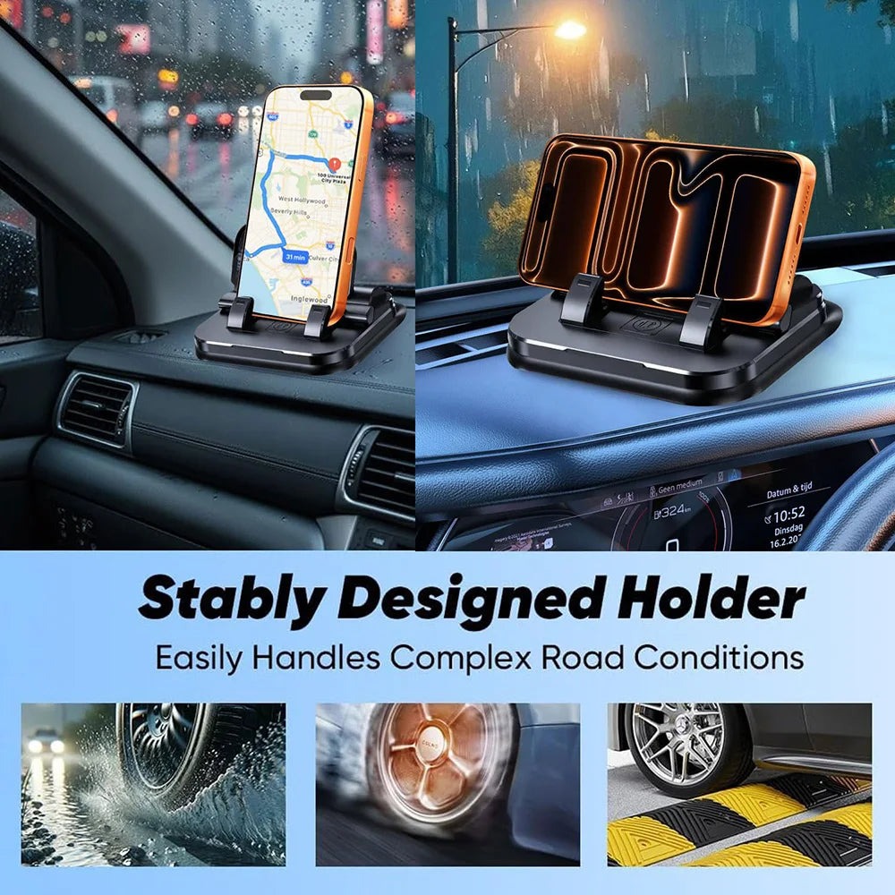Universal Dashboard Car Phone Holder Upgraded Silicone Phone Mount for Car Dash Anti-Slip Pad Mat Phone Holder with Number Plate