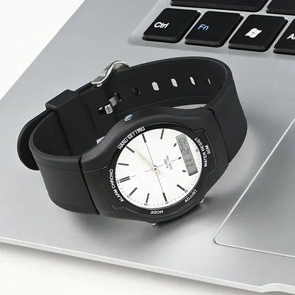 Resin Strap for Casio  AW-90H Sport Waterproof Stainless Steel Buckle Men's Rubber Replace Band Bracelet Watch Accessories