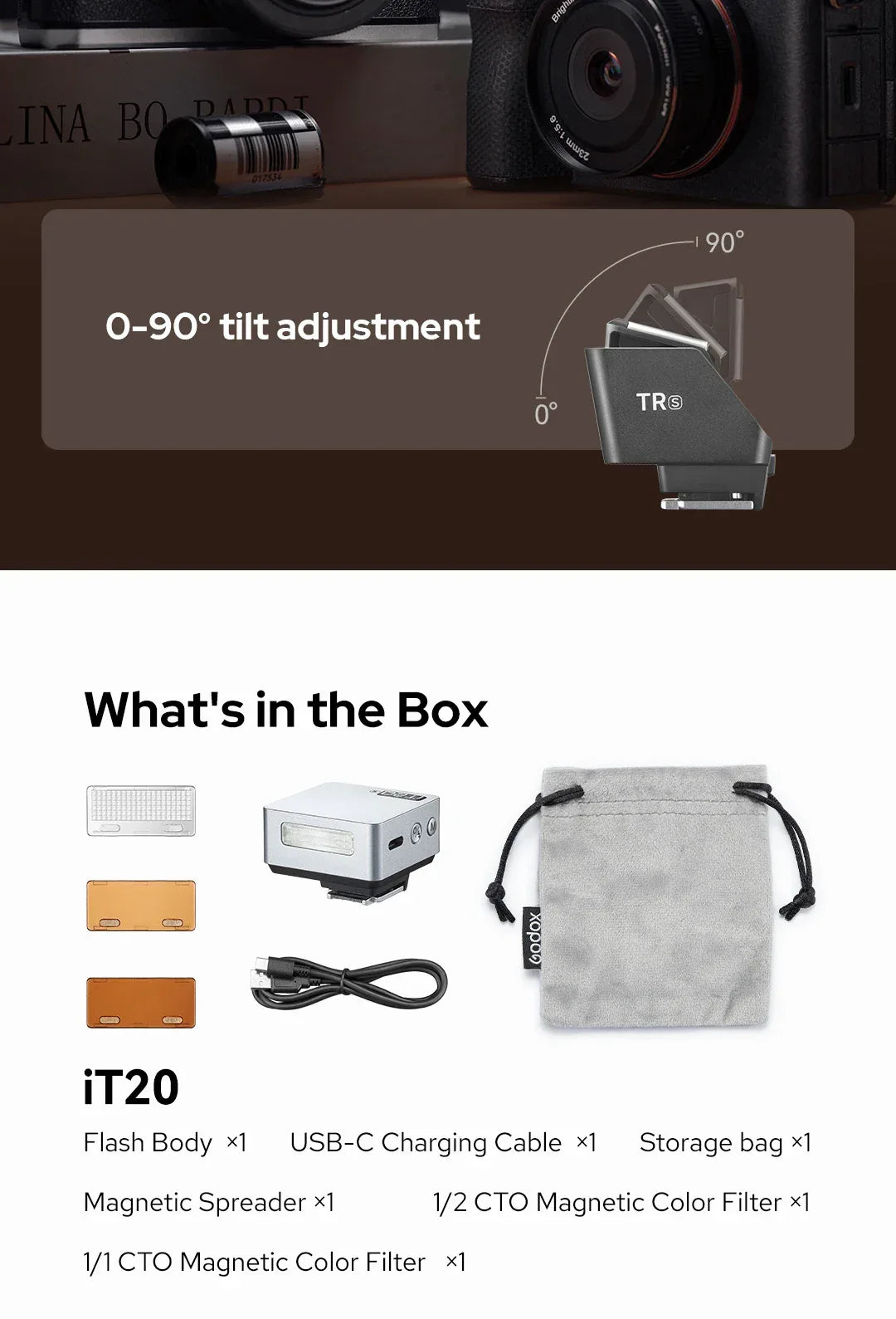 Godox iT20 iT22 C/N/S/F  HSS TTL 2.4G Wireless Touchscreen Pocket Flash for Canon Sony Nikon Olympus Fujifilm