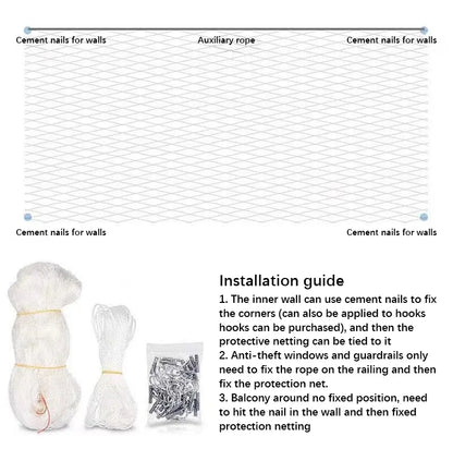 New Pet Protective Cover Cat Dog Net Plastic Nylon Steel Wire Grid Garden Balcony Safety Fall Prevention Netting Pet Products