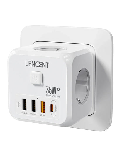 LENCENT USB Sockets dice Without Cable socket EU Socket Adapter Multiple socket EU Outlet Extender