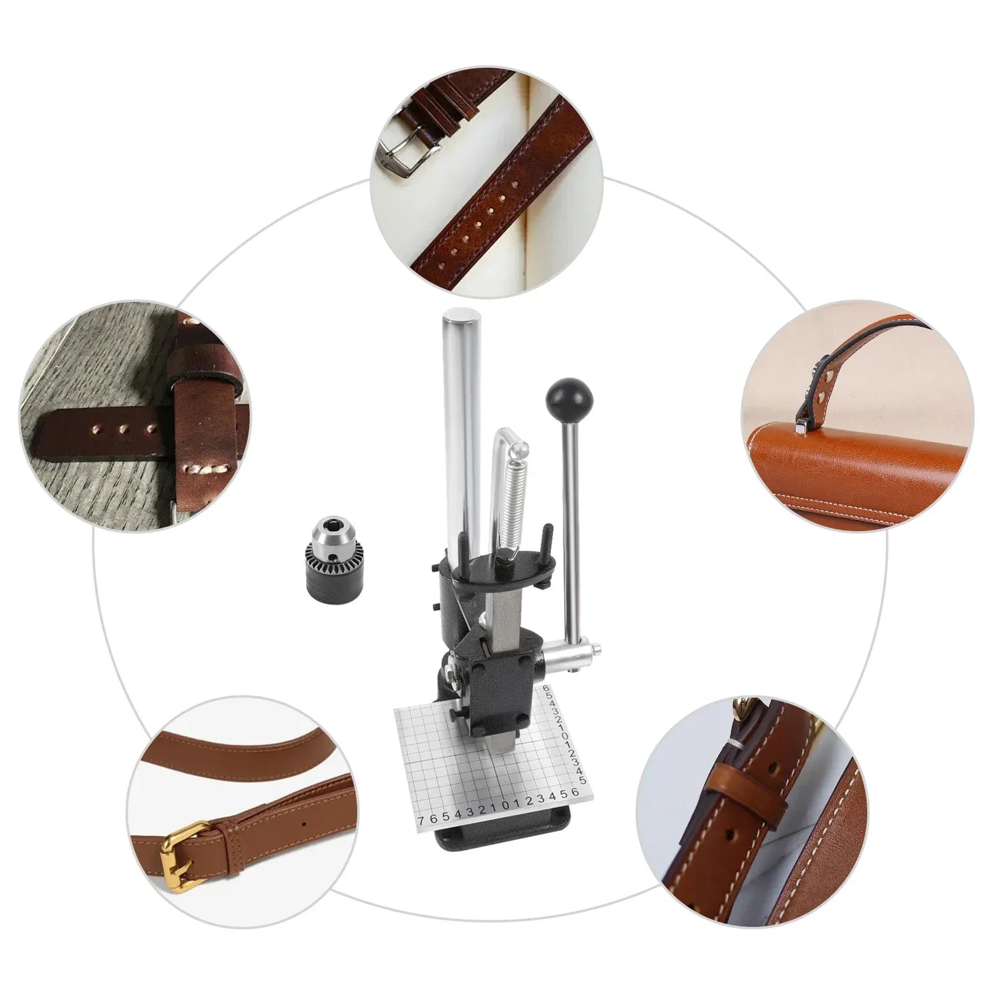 Leather Craft Imprinting Machine DIY Manual  Embossing Press Cut Leathe Hole Puncher Punching Bronzing Tool Cutting Stitching