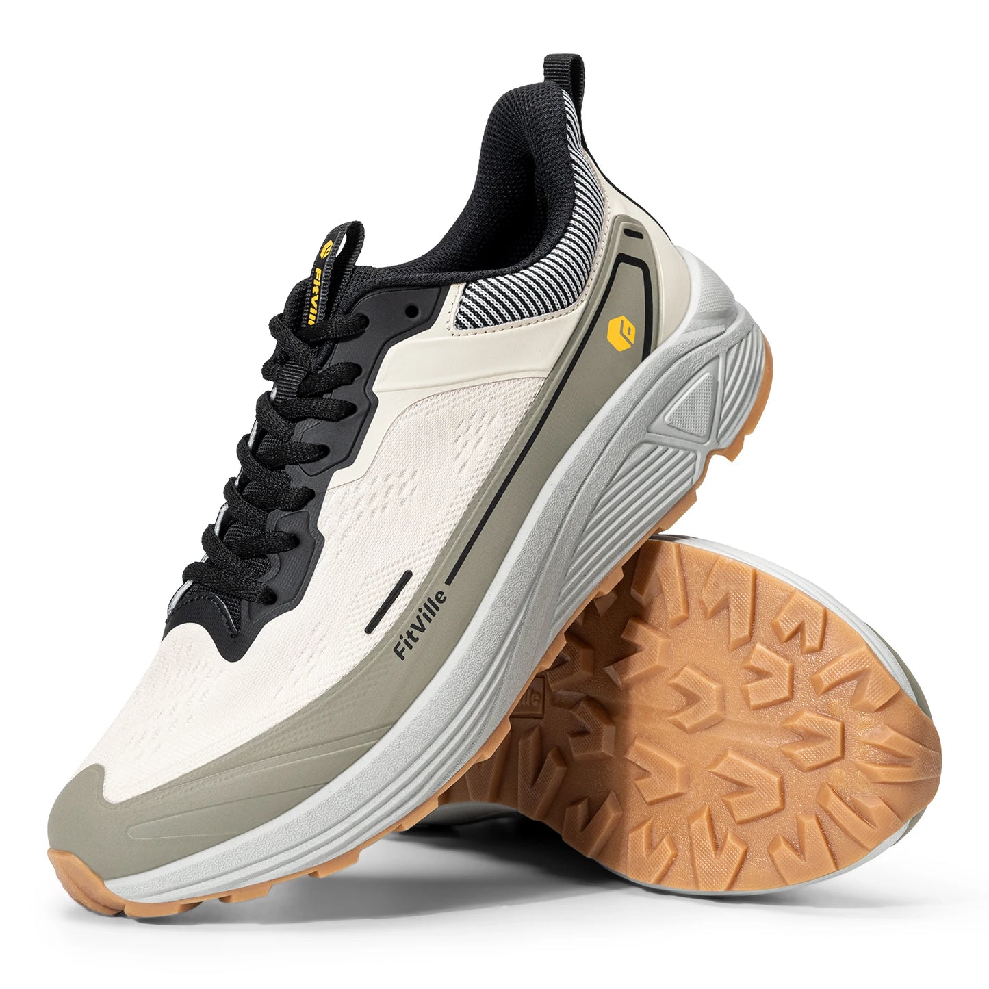 FitVille Men's Wide Toe Box Shoes Cushioned Well Sneakers Non Slip Lightweight Breathable Running Shoes for Swollen Feet