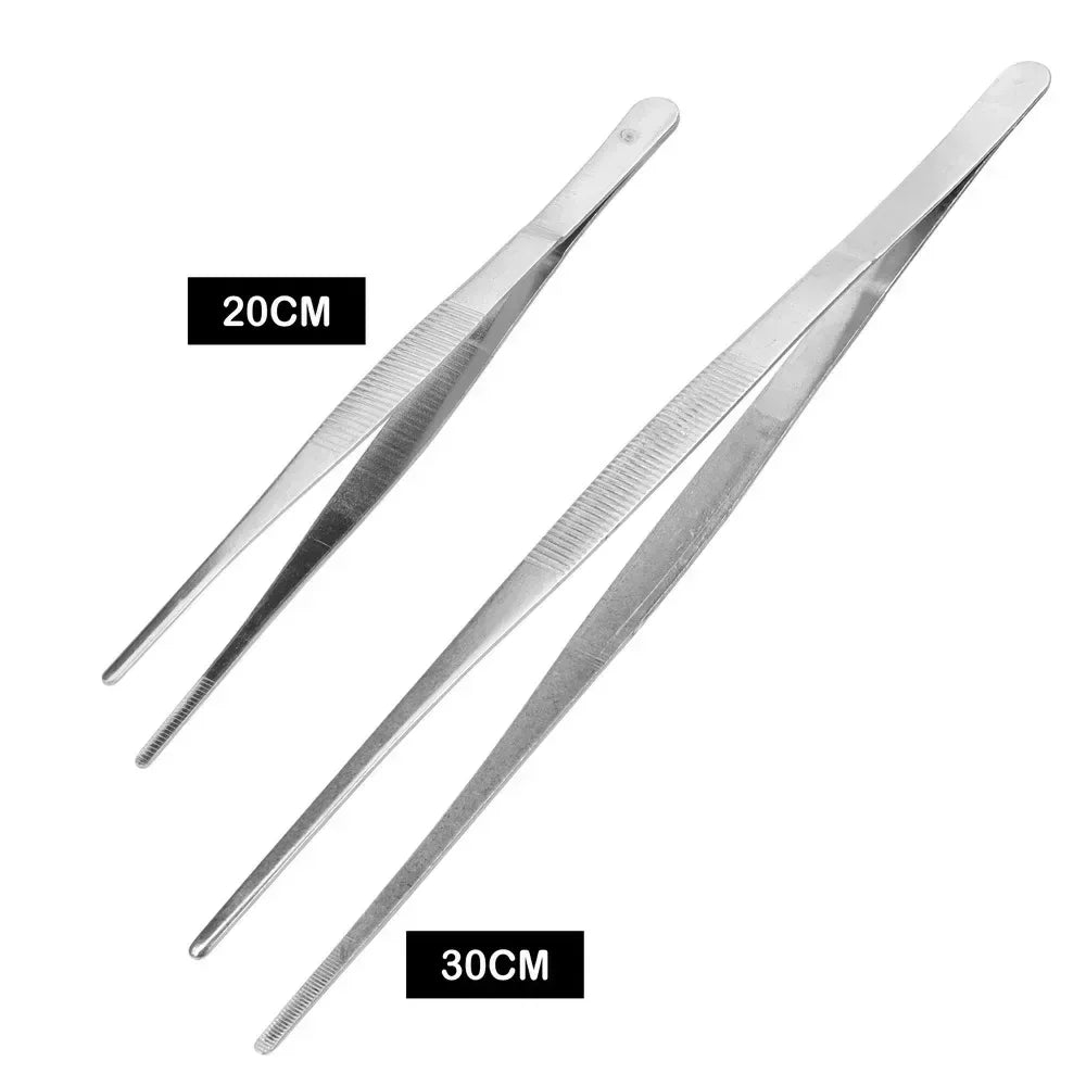 Pince a epiler droite en acier inoxydable, 20CM/30CM, pour la maison, le jardin, la cuisine, le Barbecue, longue pince  aliments
