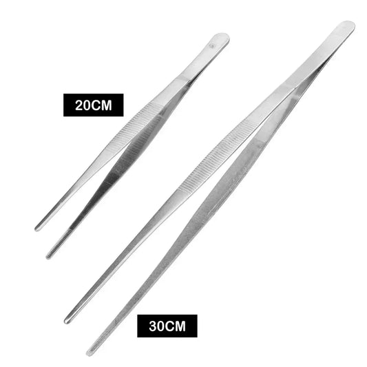 Pince a epiler droite en acier inoxydable, 20CM/30CM, pour la maison, le jardin, la cuisine, le Barbecue, longue pince  aliments