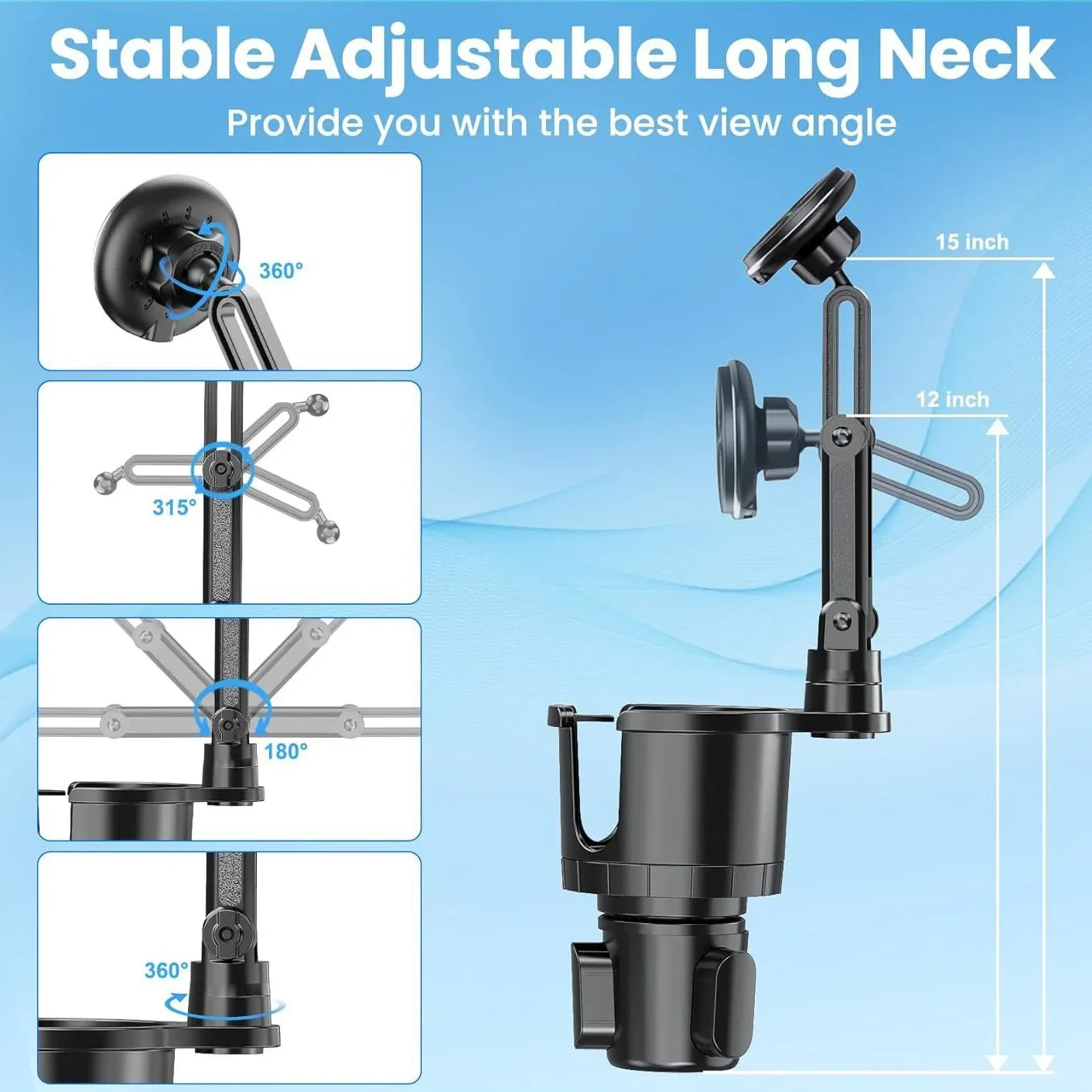 Car phone holder, multifunctional car cup holder suction, mobile phone navigation holder, magnetic wireless charger