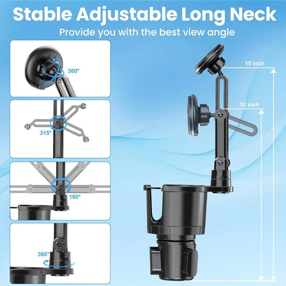 Car phone holder, multifunctional car cup holder suction, mobile phone navigation holder, magnetic wireless charger