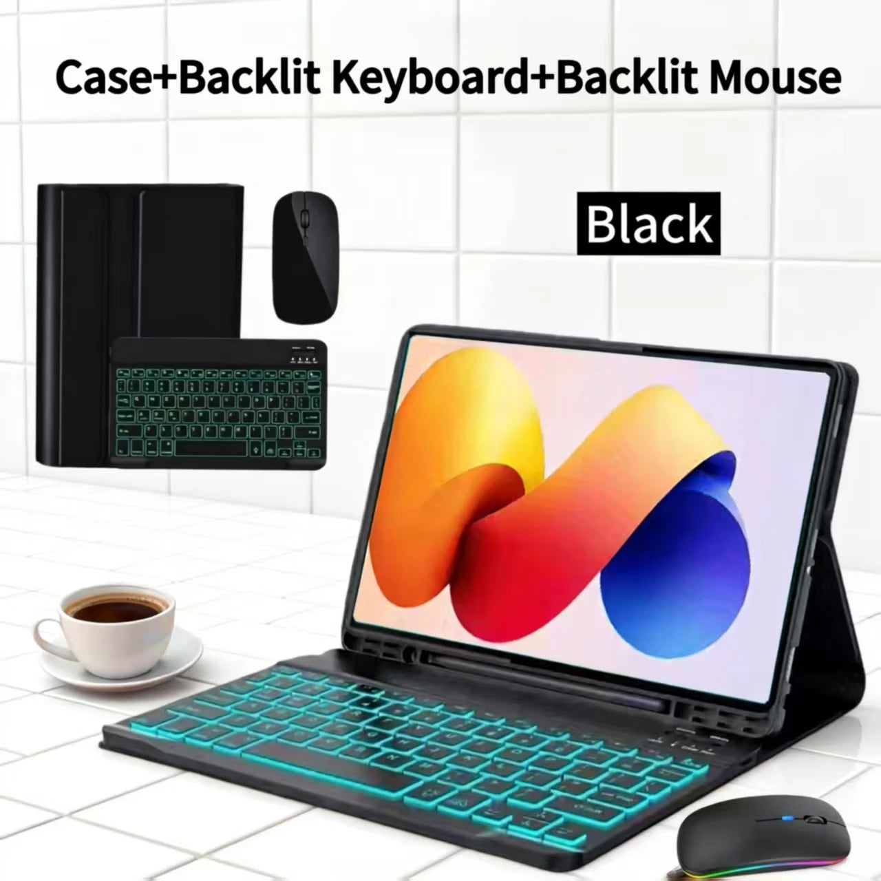 Case for Redmi Pad Pro/Redmi Pad 2 Pro 12.1 inch For Xiaomi Poco Pad 12.1 lnch Keyboard Case with Detachable Bluetooth Keyboard