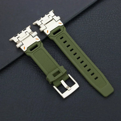 Silicone Sport Band for Apple Watch Ultra 49mm 45mm 42 44mm Rubber Strap for iWatch Series 9 8 7 se 6 5 4 ultra 2 49 Correa
