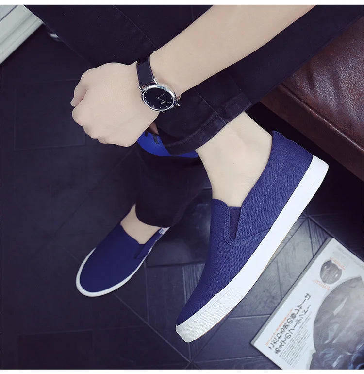 Men Casual Shoes Canvas Luxury 2025 Mens Loafers Breathable Slip on FlatsMale Vulcanized Shoes White Driving Shoes Plus Size 47