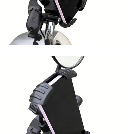 Bicycle Phone Clip Rearview Mirror Motorcycle Holder Rotating Knob Locking Mechanism Stability Enhancement Riding NavigationTool