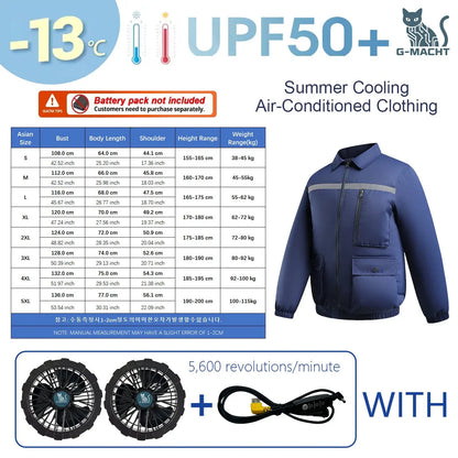 Summer 4 Fans Air Conditioning Cooling Vest Men Women Ultralight Outdoor Jacket Sun Protection Windbreaker Travel Fishing Sports