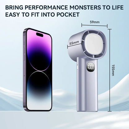 Night Light Cooling Fan 5000mAh Handheld Cooling Fan Portable Handheld Turbo Fan 100 Wind Speeds Adjustable Mini Personal Fan