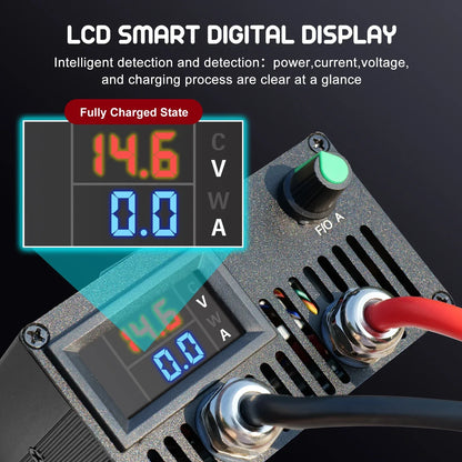 Portable 12V100A Lifepo4 Battery Charger 40A 50A Lithium Battery Charger 60A 85A with Adjustable Voltage and Current Anderson