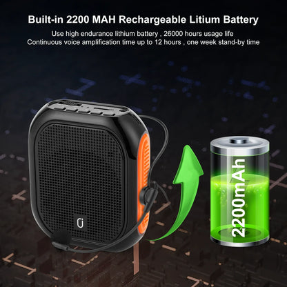 Bluetooth UHF Wireless Voice Amplifier Portable For Teaching Lecture Tour Guide Promotion U-Disk Megaphone Microphone Speaker
