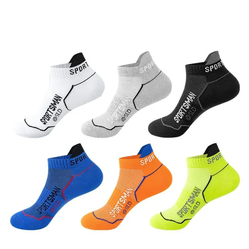 5 Pairs Men's Short Socks Sweat Absorbent and Odorous Basketball Running Sports Socks Breathable Mesh Men's Socks