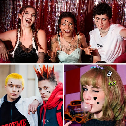 [Hydrocolloid Face Zit Patches] 200 Count Acne Patch Pimple Patch, Black Heart Shaped Acne Cover Patch, Hydrocolloid Acne Patche