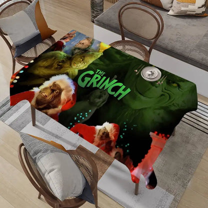 Classic Film G-Grinch-ES Christmas Table Cloth Stain Resistant Decorative Washable Tablecloths Birthday Party Dining table