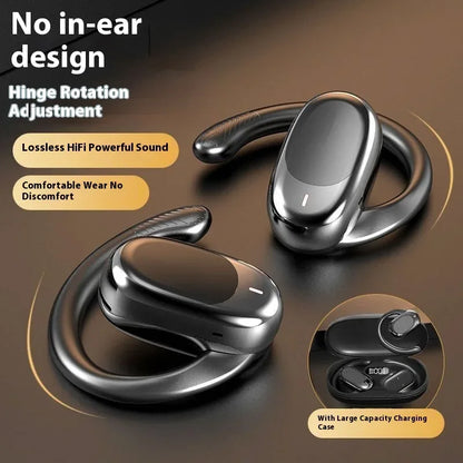 OWS Headphones Over-Ear Open-Ear Wireless Bluetooth Earphones Style Noise Cancellation Rotatable Feature With Mic Portable Audio