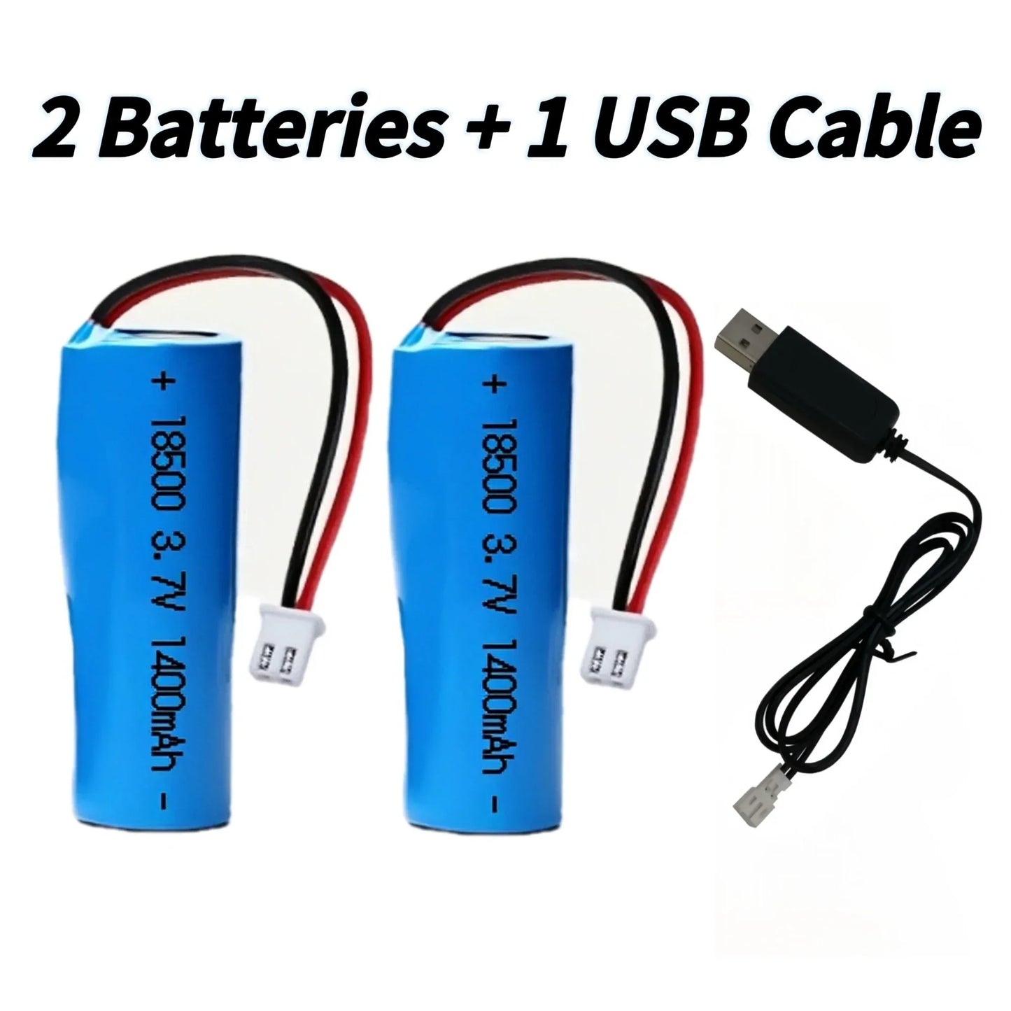 18500 3.7V 1400mAh Rechargeable Lithium Battery with Connector Wires for Flashlight Electric toothbrush Radio Keyboard Mouse
