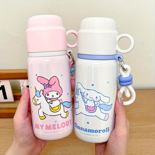1pc Sanrio Series Insulated Cup 460ML, Cute Outdoor Travel Portable Water Bottle, Office Water Cup, Dual-Drinking Cup by PDG ibma