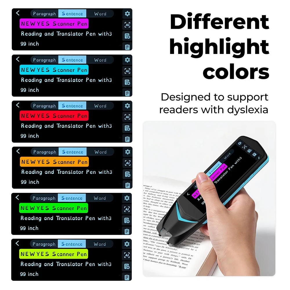AI Pen Reading Pen for Dyslexia Scan Reader Pen 4 Text to Speech Device Translator Pen Photo Translation OCR 16GB Bluetooth Pen