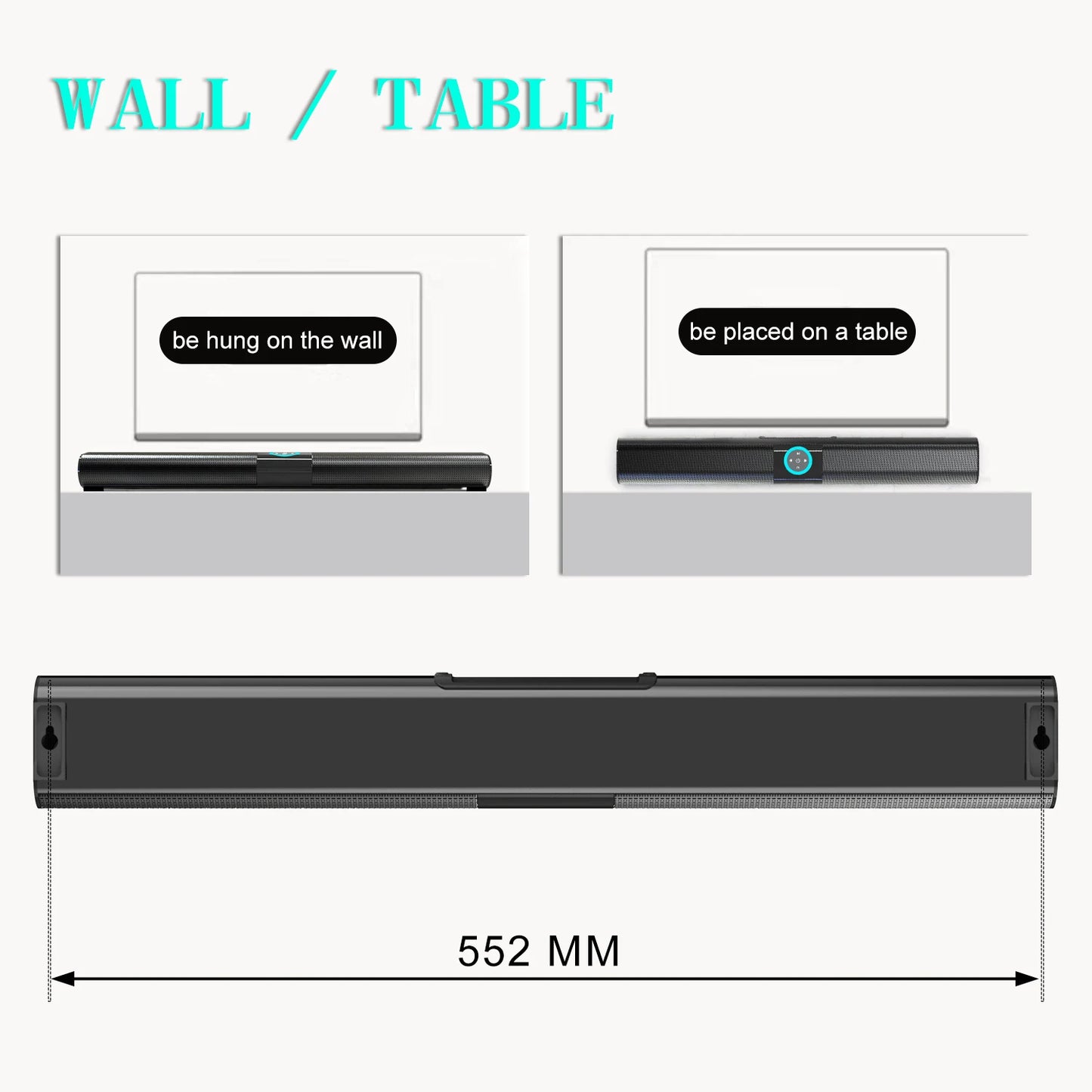 HOMEFISH BS-20  RGB Ambient Light Bluetooth Speaker 6 EQ Sound Effects 4 Speakers Supports TF, USB, AUX, RCA, Bluetooth, FM