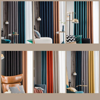 2025 New Spliced Two Color Bedroom Full Blackout Curtain Living Room Advanced Curtains Room Bay Window Light Luxury Drapes