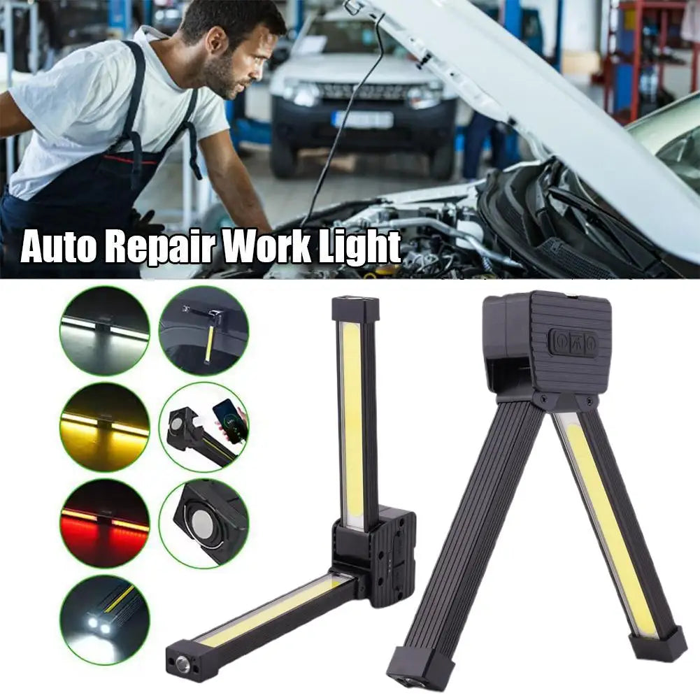Gym Lamp For Posing Portable Magnet LED Flashligh 7th Gear Dimming Folding Worklight Waterproof Led Flashlight With Magnet Hook