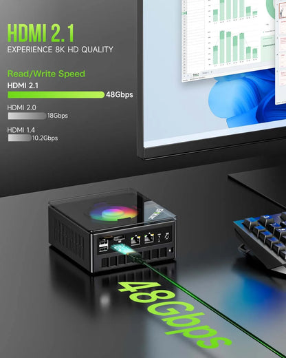 GMKtec K11 Mini PC AMD Ryzen 9 8945HS PC Gaming OCuLink DDR5 5600MHz 16GB/32GB RAM 512GB/1TB SSD Barebone USB4 Dual 2.5G LAN