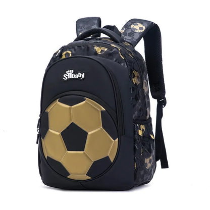 New 3D Cute Orthopedic School Bag For Boys Cartoon Football Backpack Kids Children High Capacity Waterproof  1-3 Grade Schoolbag