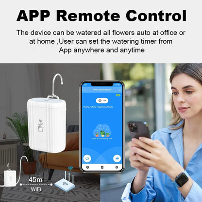 Tuya WiFi Smart Watering Pump 18650 Rechargeable Battery Intelligent Auto Sprinkler Drip Irrigation Flowers Home Garden Tools